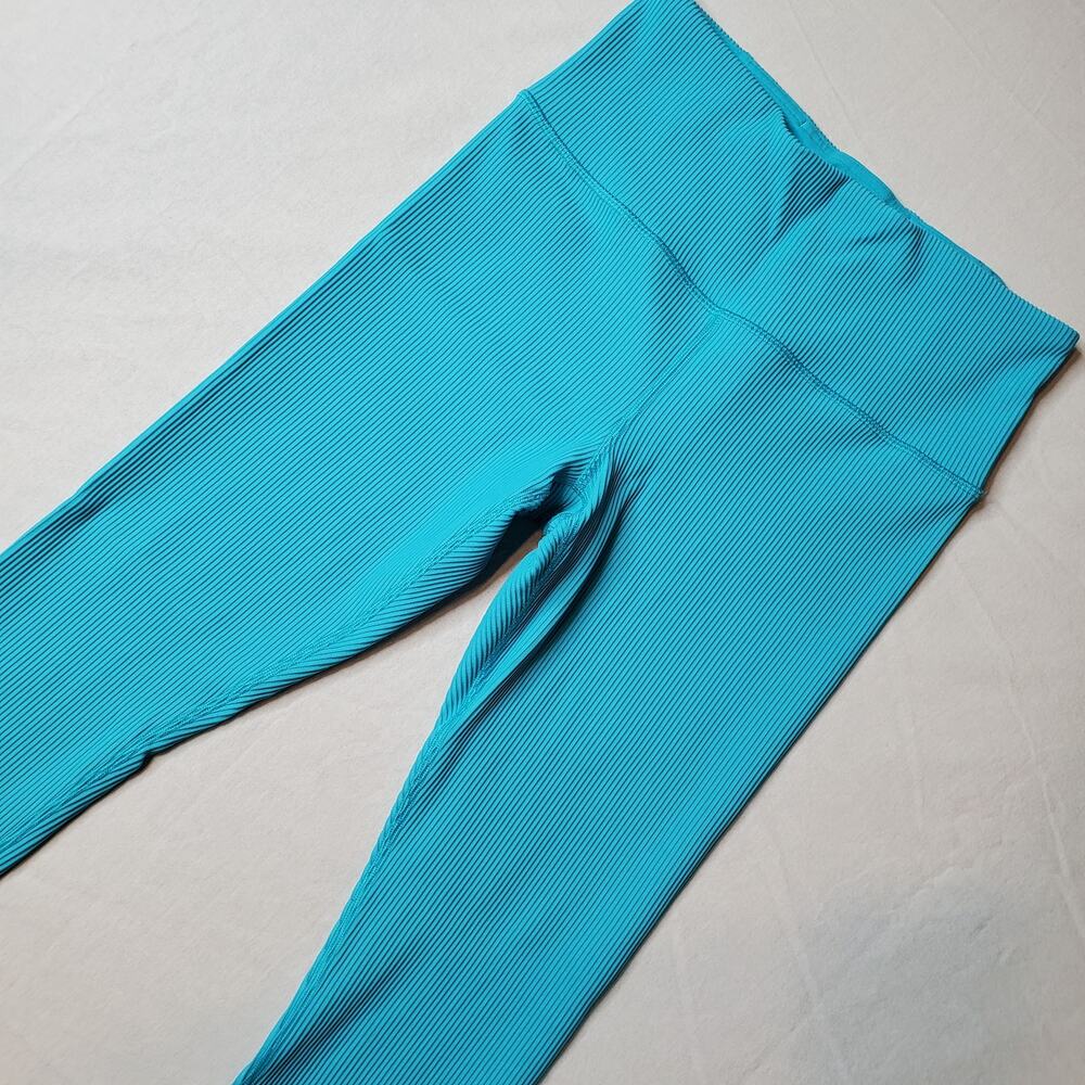 Athleta Women's Size M Elation Rib Tight Leggings Blue 631867